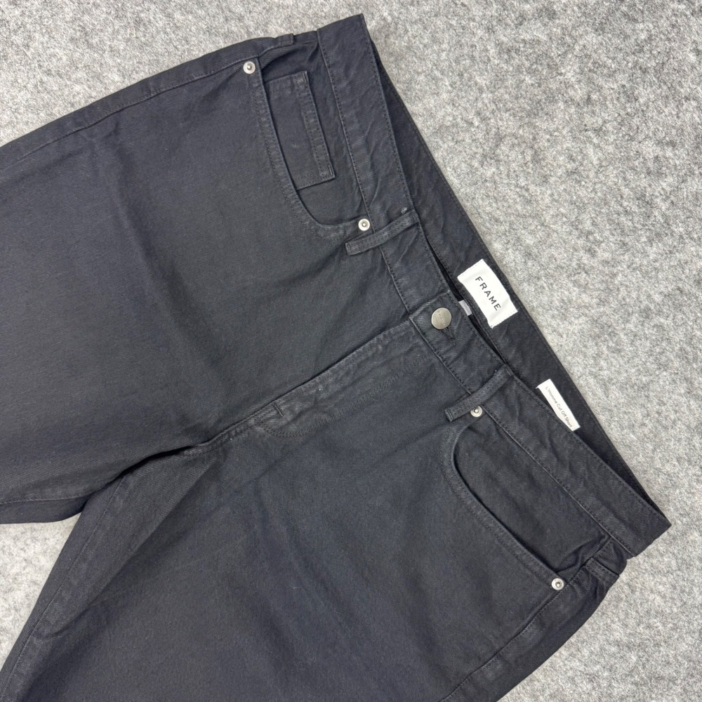 Frame L'Homme Cut‎ Off Short Black Denim Mens Size 38 Raw Hem